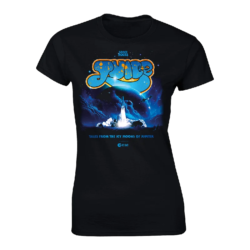 Juice Mission Women's T-Shirt - Black-- Asymmetrical Pockets Print