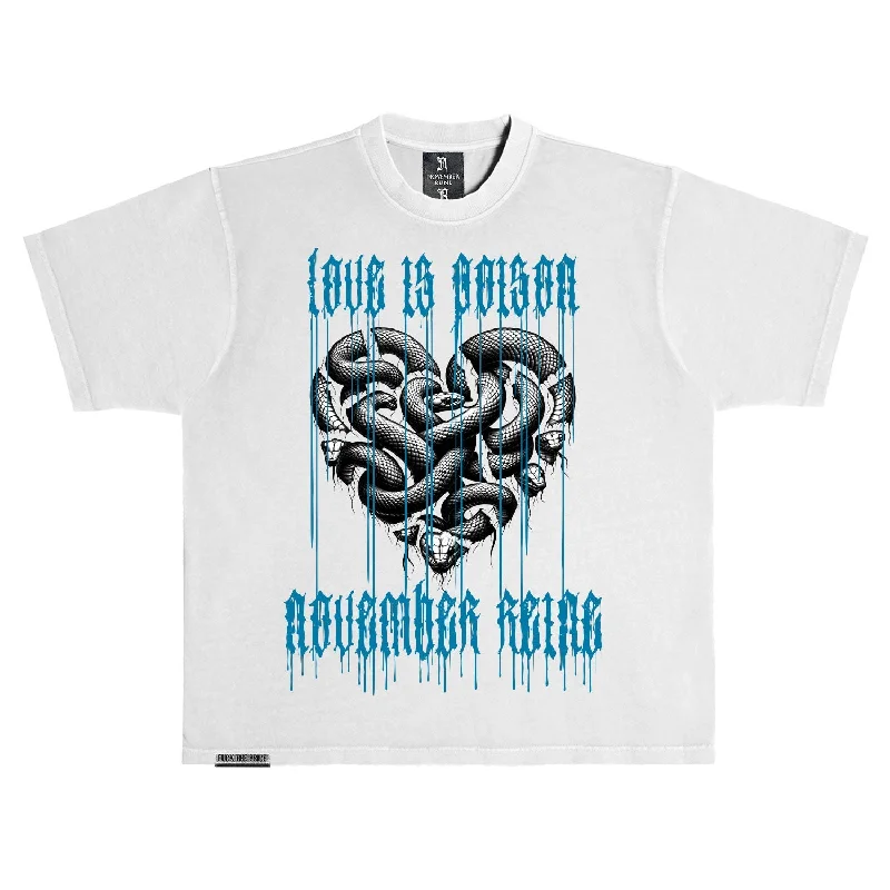 November Reine (White/Powder Blue "Love Is Poison" T-Shirt)-- Cozy Warm Stylish