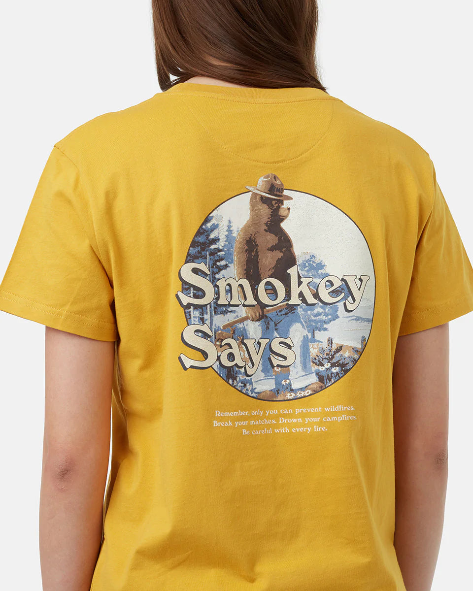 Smokey Bear Says T-Shirt (Women's)-- Zippered Front Buttoned Front Snap Front