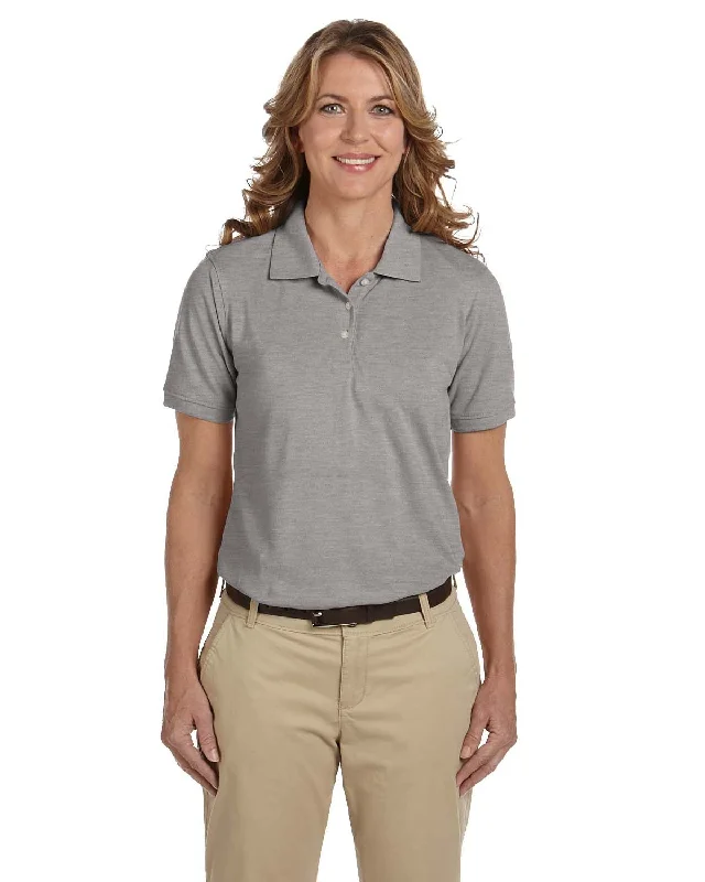 Harriton Ladies 5.6 Oz. Easy Blend Polo Xlarge Grey Heather T-shirt-- Lace Blend Ribbed Blend Corduroy Blend