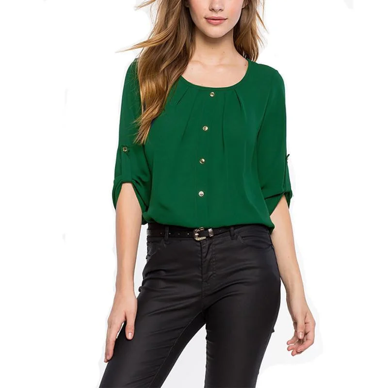 Style Casual Office women Shirts Ladies Round Neck Long Sleeve Chiffon Blouse-- Print Jacquard Patchwork Style Casual Office women Shirts Ladies Round Neck Long Sleeve Chiffon Blouse-- Print Jacquard Patchwork