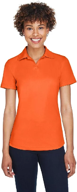 Ultraclub Women's Cool &  Interlock Polo Shirt Color Orange Size Large-- Elasticated Padded Insulated