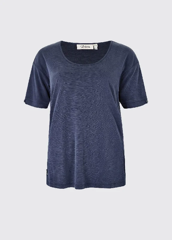 T-shirt à manches courtes Cloyne - Navy-- Satin Blend Silk Blend Wool Blend