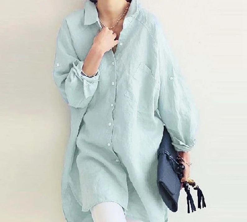 Leisure Long Sleeve Cotton Linen Shirts Women Casual Loose Solid Button Blouse Tops US Plus Size 4-24-- V-Neck T-Shirt Long Sleeve Cotton Leisure Long Sleeve Cotton Linen Shirts Women Casual Loose Solid Button Blouse Tops US Plus Size 4-24-- V-Neck T-Shirt Long Sleeve Cotton