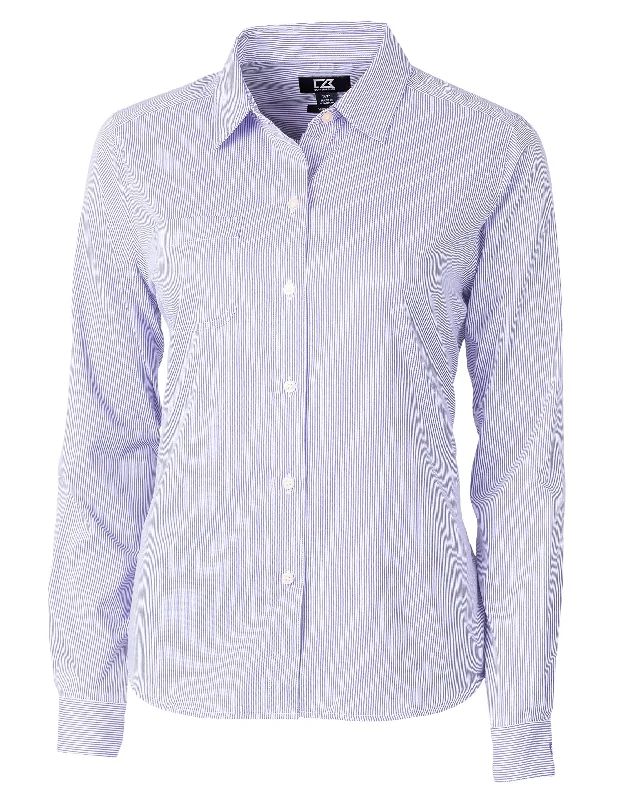 Cutter & Buck womens Long Sleeve Button Down Shirt, College Purple Large US-- Zippered Buttoned Snapped Cutter & Buck womens Long Sleeve Button Down Shirt, College Purple Large US-- Zippered Buttoned Snapped