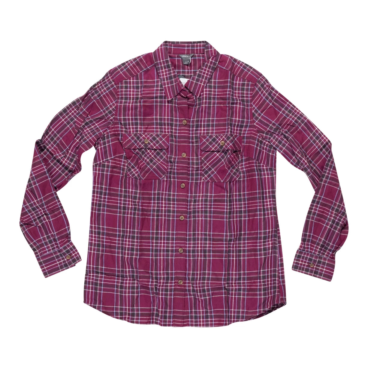 Eddie Bauer Firelight Flannel Shirt - Women's-- Solid Print Embellished