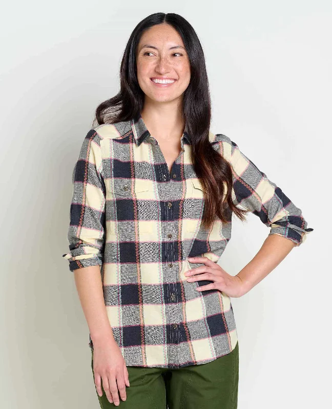 Toad & Co Women's Re-Form Flannel Shirt-- Mesh Blend Leather Blend Suede Blend