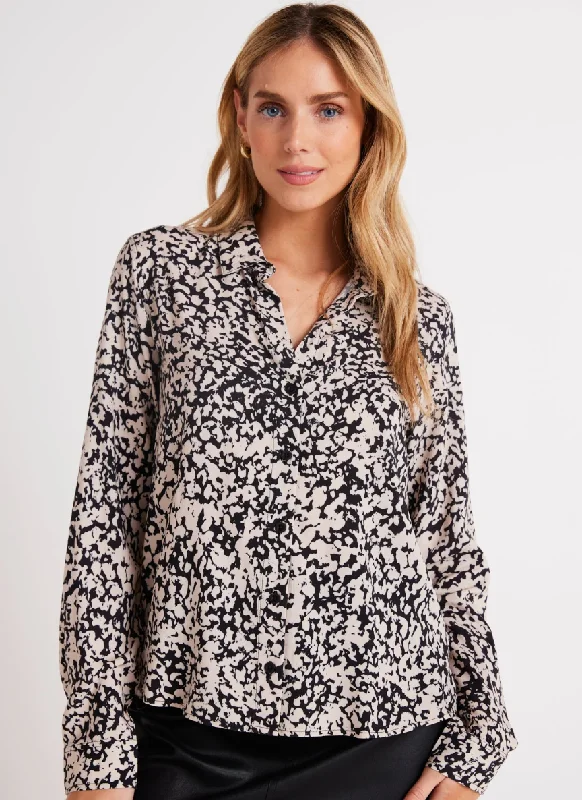 ABSTRACT BLOOM CLEAN SHIRT-- Jersey Fabric Tulle Fabric Batik Fabric