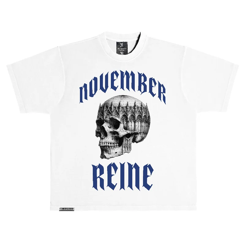 November reine (white/superiority blue "cathedral t-shirt)-- Thin T-Shirt Open Front Quick Dry