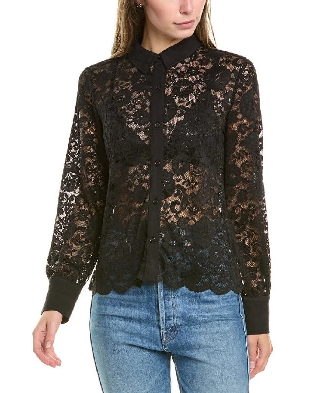 Vince Camuto Lace Shirt-- Collared Crew Neck Turtle Neck