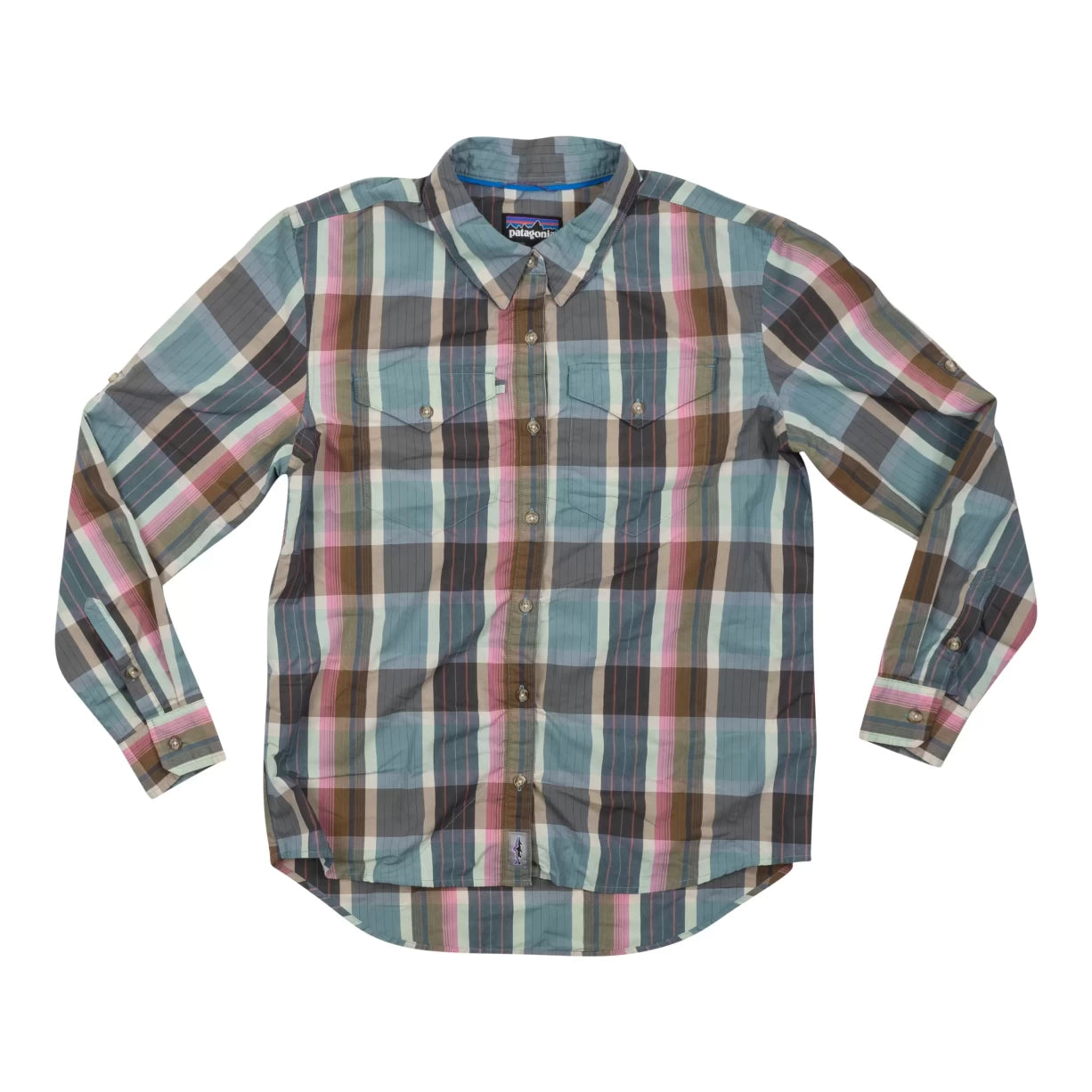 Patagonia LS Sun Stretch Shirt-- Hooded Caped Shawl Collar