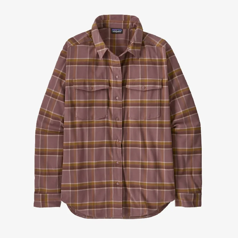Women's Canyonite Flannel Shirt In Mountain Trek: Dulse Mauve-- Denim Fabric Leather Fabric Suede Fabric
