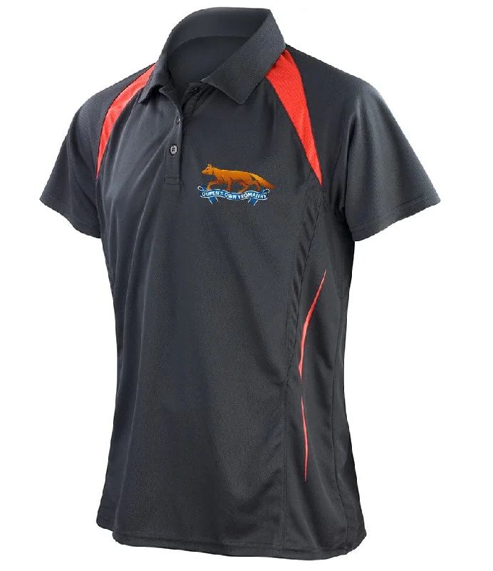 Queen's Own Yeomanry Unisex Sports Polo Shirt-- Embroidered Appliqued Beaded