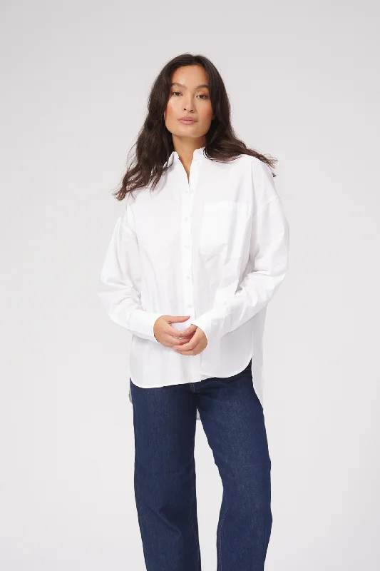 Relaxed Shirt - Hvid-- Thin T-Shirt Open Front Quick Dry