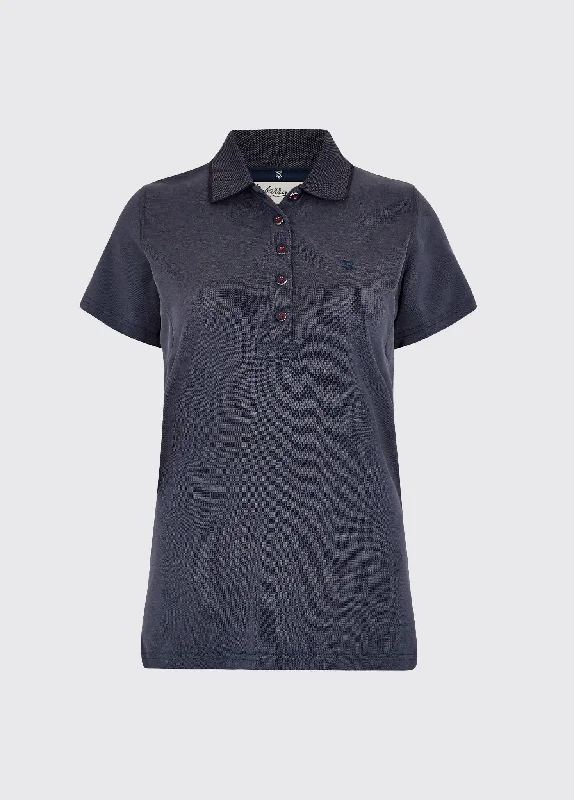Ballyroe polo shirt - Navy-- Handmade Hand-knitted Hand-woven