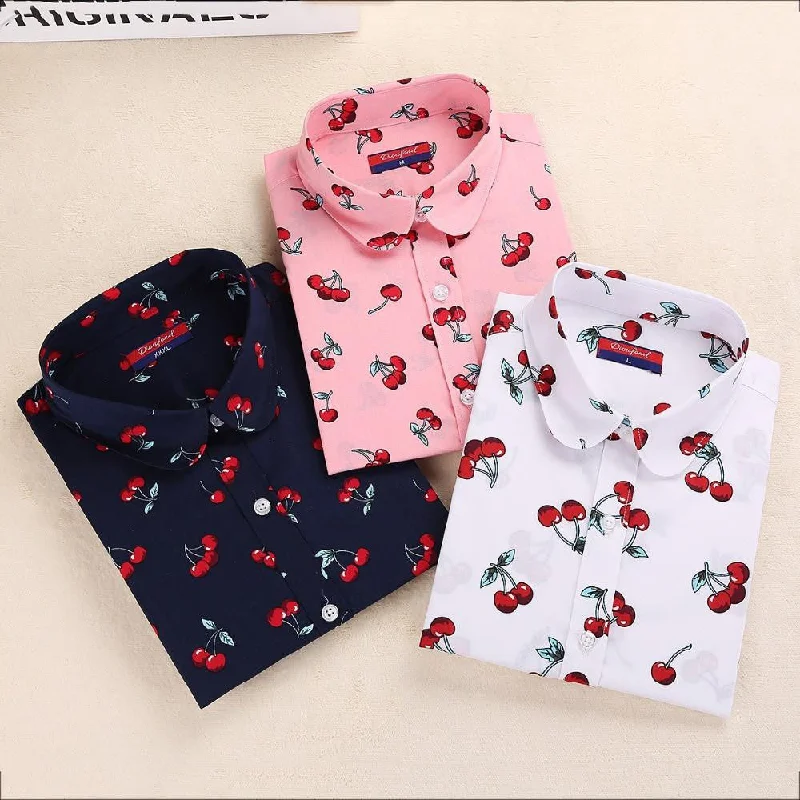 Women Shirts Casual Cherry Blouses Long Sleeve Ladies Tops Fashion Clothing For Womens Plus Size 5XL-- Chenille Blend Fleece Blend Nylon Blend Women Shirts Casual Cherry Blouses Long Sleeve Ladies Tops Fashion Clothing For Womens Plus Size 5XL-- Chenille Blend Fleece Blend Nylon Blend