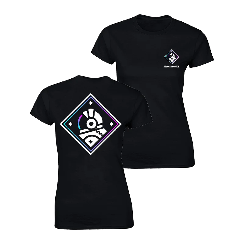 Icon Gradient Women's T-Shirt - Black-- Layered Multi-layer Single Layer