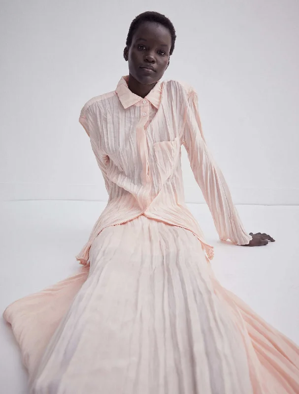 Sem Shirt in Rose-- Satin Fabric Silk Fabric Chiffon Fabric