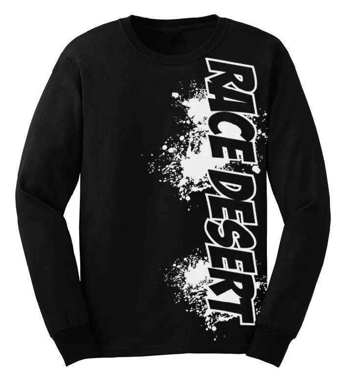 Race Desert Splatter Long Sleeve Shirt - Black-- Polka Dot Checkered Tartan