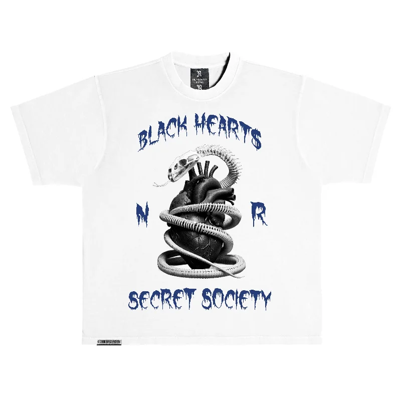 November reine (white superiority blue "black heart secret society t-shirt)-- Oversized T-Shirt Spandex breathable