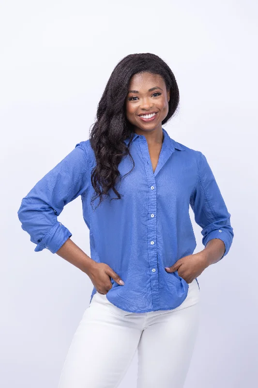 Nic + Zoe Girlfriend Shirt in Morning Glory-- Boxy Fit Fitted Loose