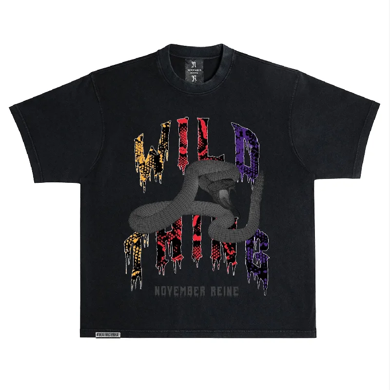 November Reine (Black/Multi Color 'Wild Thing' T-Shirt)-- Modern Contemporary Chic