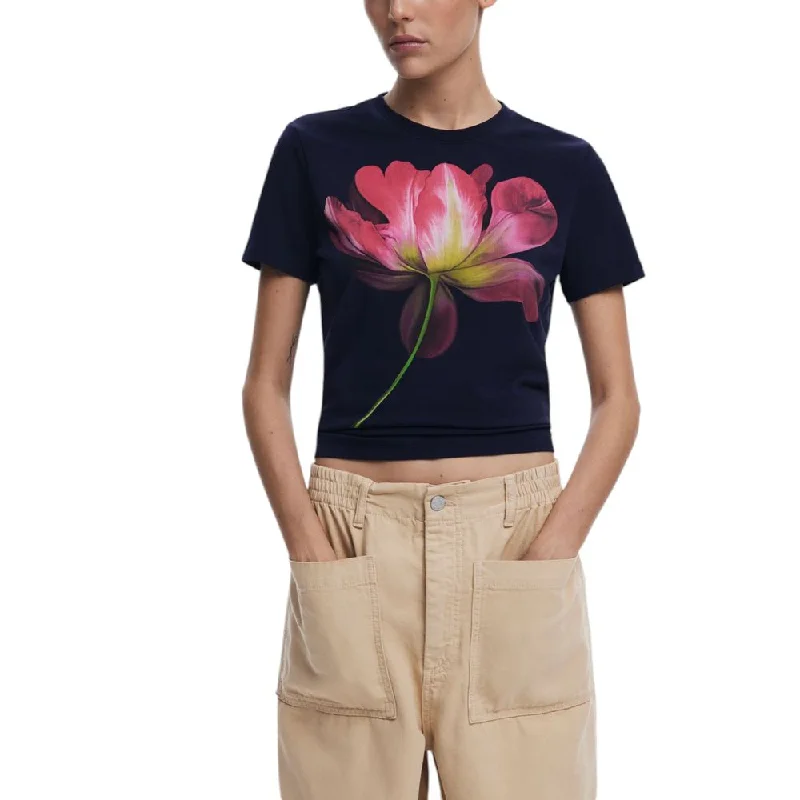 Desigual  Cotton Tops & Women's T-Shirt-- Real Fur Shearling Chenille
