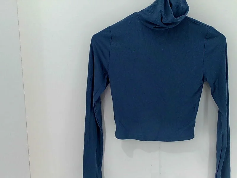 Women's Royal Blue Long Sleeve Turtleneck Shirt - Size Small-- Elasticated Padded Insulated Women's Royal Blue Long Sleeve Turtleneck Shirt - Size Small-- Elasticated Padded Insulated