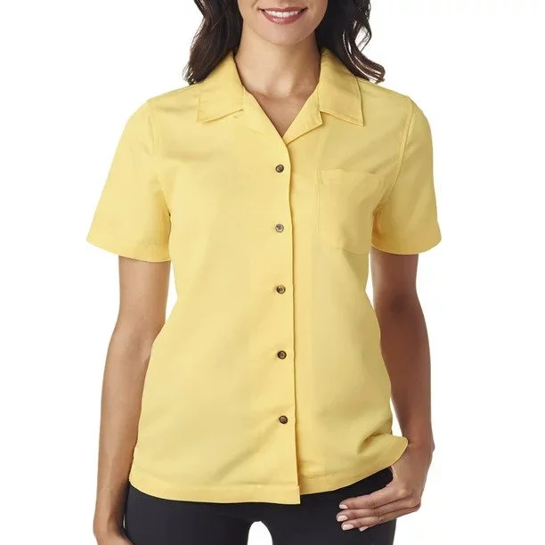 UltraClub 8981 Ladies' Cabana Breeze Camp Shirt SIZE Small-- Mesh Canvas Denim