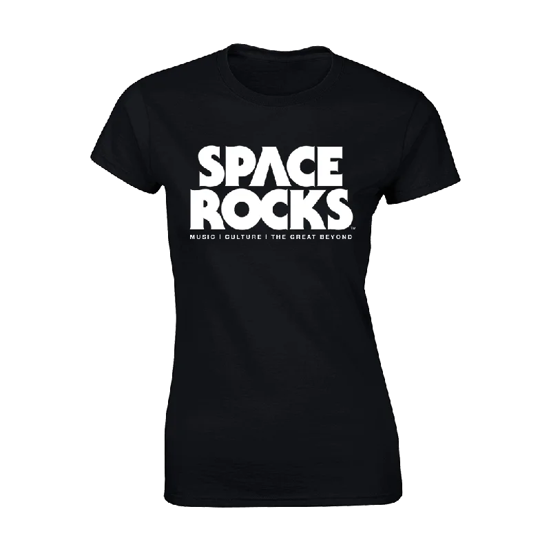 Logo Women's T-Shirt - Black-- Chenille Brocade Lace