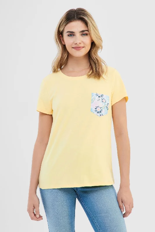 T-shirt à poche en coton, 2/30$ - Femme-- Polka Dot Checkered Tartan