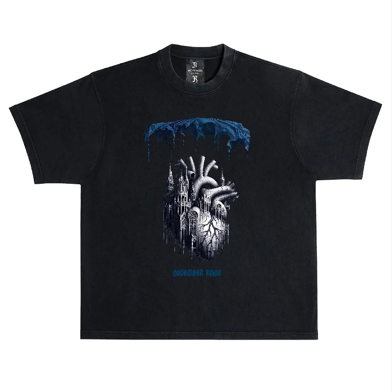 November Reine (Black/Varsity Royal Blue T-Shirt)-- Print Jacquard Patchwork