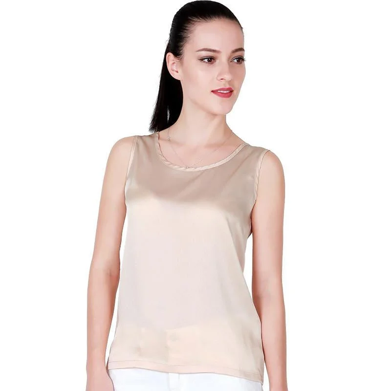 Silk Tops Bottoming Shirt Vest For Women Wide Straps Loose Emulation Silk Big Yard Cropped Shirt Vest Tops-- Collared T-Shirt Boat Neck A-Line Silk Tops Bottoming Shirt Vest For Women Wide Straps Loose Emulation Silk Big Yard Cropped Shirt Vest Tops-- Collared T-Shirt Boat Neck A-Line
