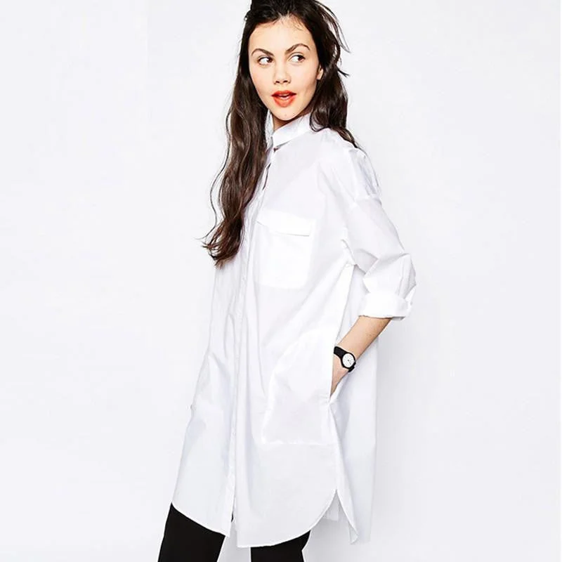 Women's Blouses Shirt Women Long Sleeve Pocket Tops Ladies Boyfriend Style Fashion Clothing White Female Clothes Big-- Striped Floral Plaid Women's Blouses Shirt Women Long Sleeve Pocket Tops Ladies Boyfriend Style Fashion Clothing White Female Clothes Big-- Striped Floral Plaid