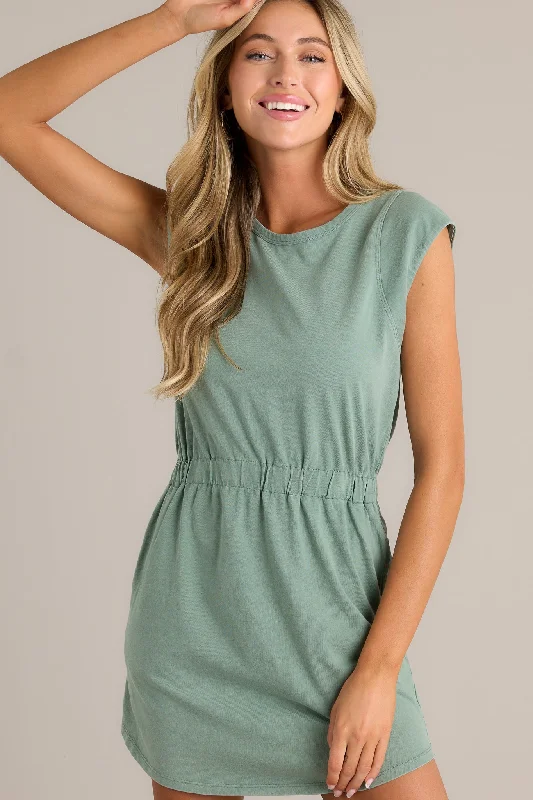 Z Supply Paxton Palm Green Jersey Mini Dress Chic Halter Mini Dress