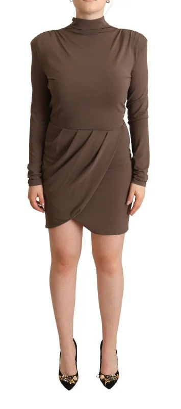 Patrizia Pepe Elegant Long Sleeve Mini Dress with Open Back Elegant Lace-Up Mini Dress Patrizia Pepe Elegant Long Sleeve Mini Dress with Open Back Elegant Lace-Up Mini Dress