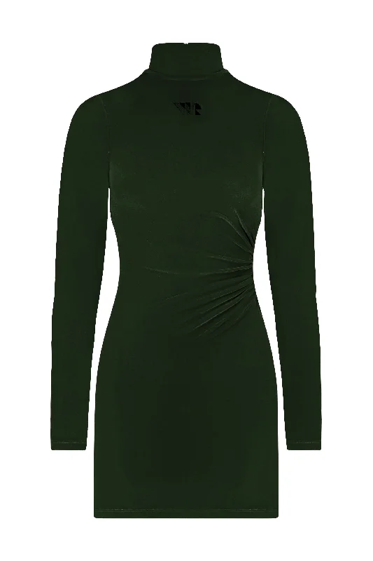 OCTA STRETCH VELVET MINI DRESS Classic Solid Mini Dress