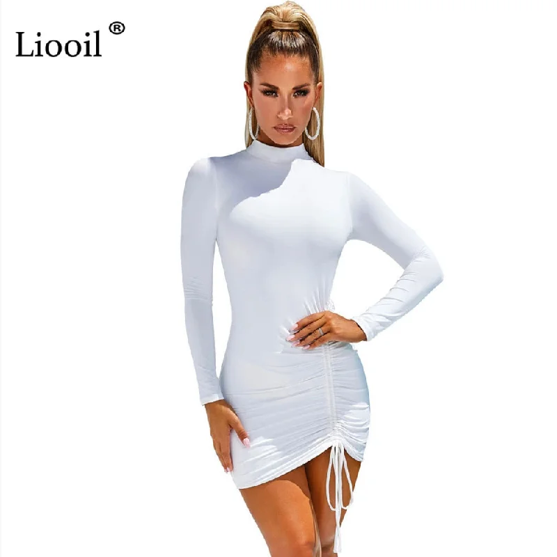 Ruched Bodycon Mini Dress Women Elegant Satin Lace Mini Dress