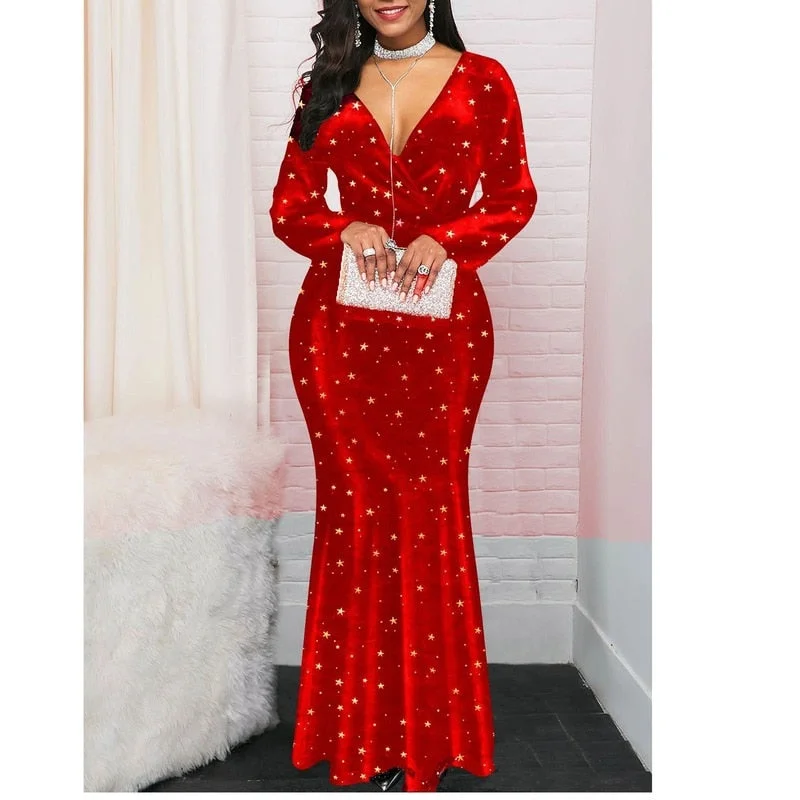 Women Maxi Dress Bodycon Evening Party Oversized Dresses Women Clothing Long Sleeve Elegant Long Dresses Printed Vestidos Mujer Boatneck Modish Everyday Women Maxi Dress Bodycon Evening Party Oversized Dresses Women Clothing Long Sleeve Elegant Long Dresses Printed Vestidos Mujer Boatneck Modish Everyday