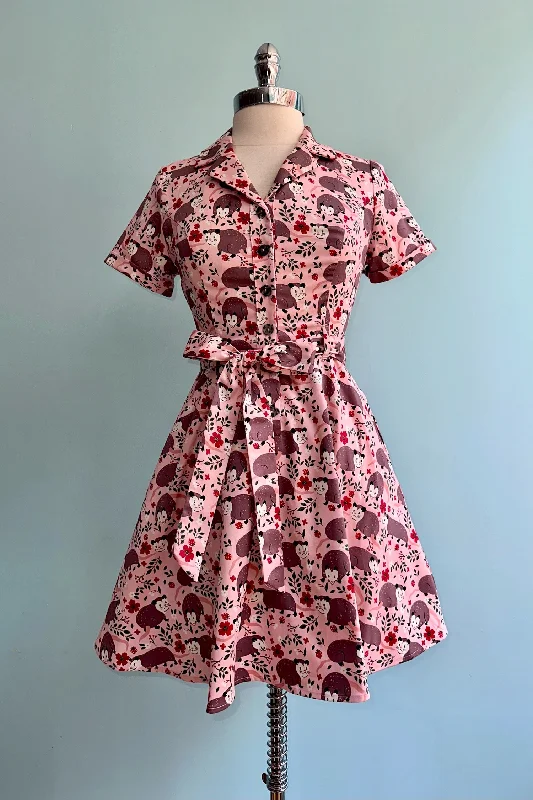 Possum Shirtwaist Mini Dress by Eva Rose Comfortable Zip-Up Mini Dress