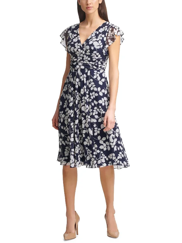 Petites Womens Cocktail Midi Fit & Flare Dress Tunics Versatile all-occasion