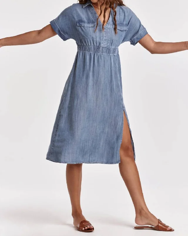 Erika Independence Dress In Blue Tunics Office stylish