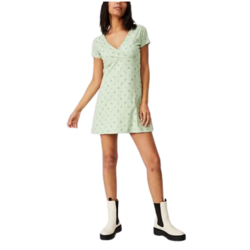 COTTON ON - Bessie Cross Over Mini Dress Elegant Mini Dress with Pleats