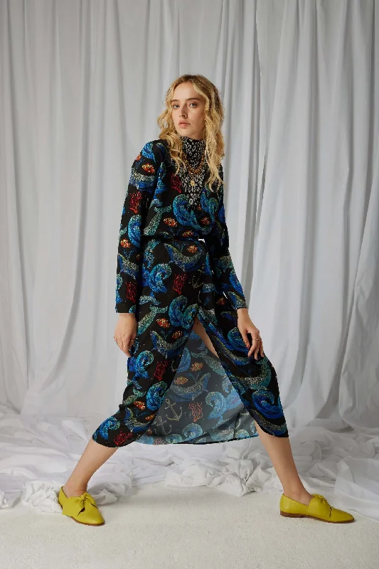Austria dress in Storm print Tunics Designer luxury