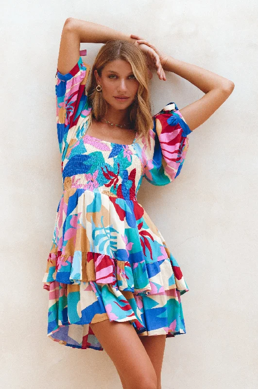 Cha-Cha Ruffle Mini Dress Stylish Ruffle Mini Dress