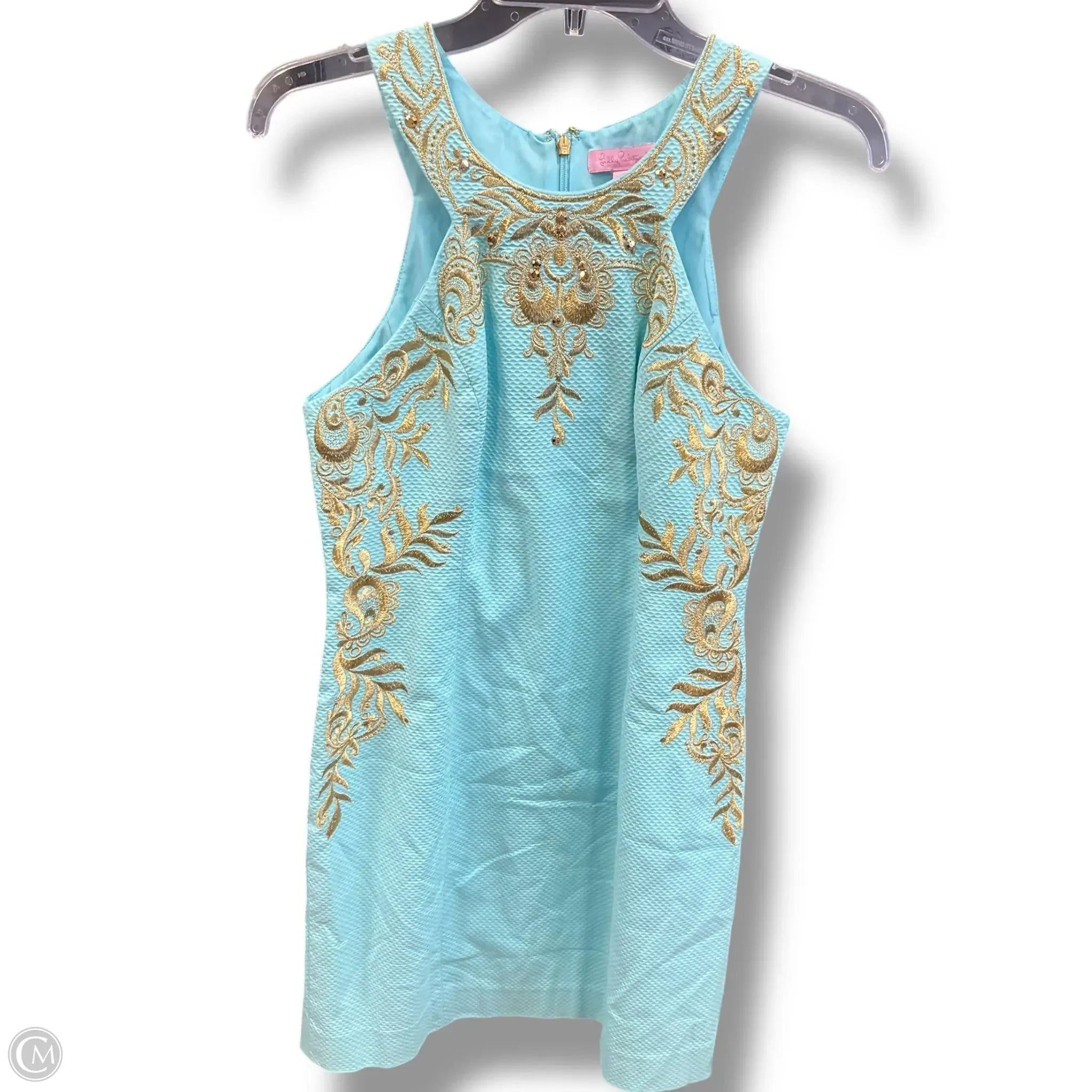 Dress Designer By Lilly Pulitzer In Aqua, Size: Xs Floral Print girly