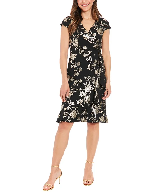 London Times Cap Sleeve Mini Dress Tunics Bridal satin