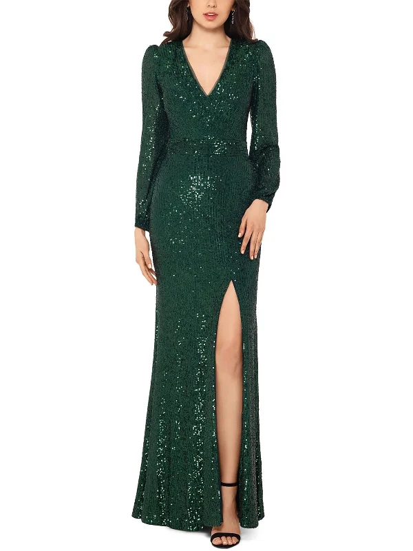 Petites Womens Sequined Maxi Evening Dress Tunics Handmade artisanal