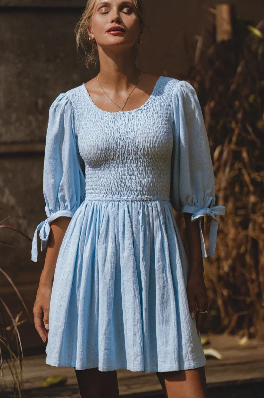 Jolie Puff Sleeve Linen Mini Dress Trendy Camisole Mini Dress