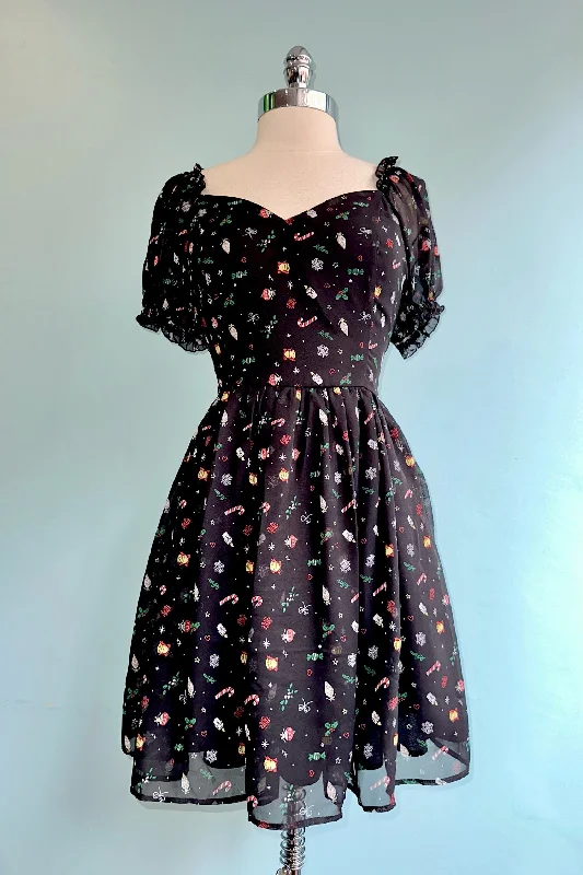 Natalie Holiday Mini Dress by Hell Bunny Elegant Velvet Mini Dress